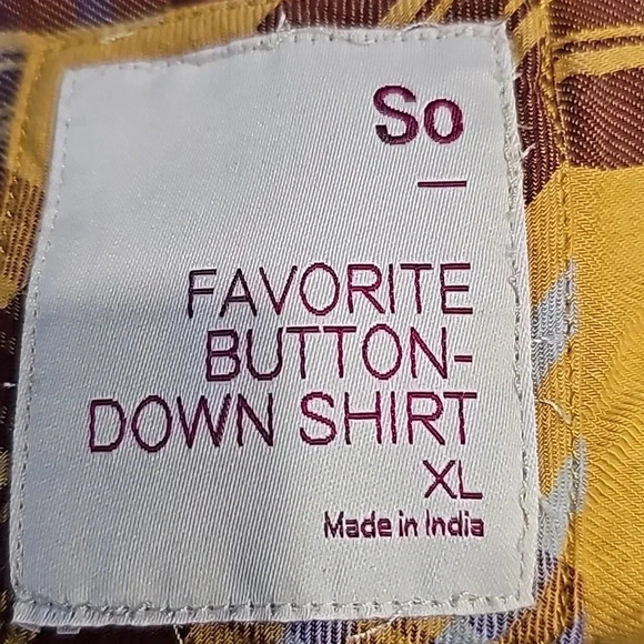 SO Plaid Button Down Shirt. NWOT - Picture 4 of 6